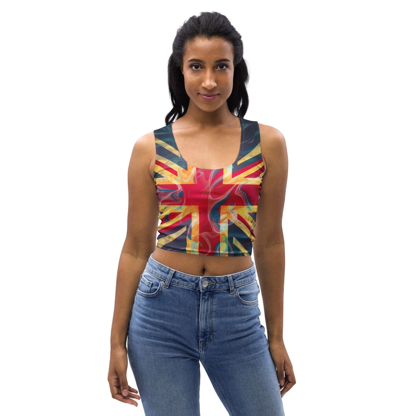 Psychedelic Union Jack Crop Top