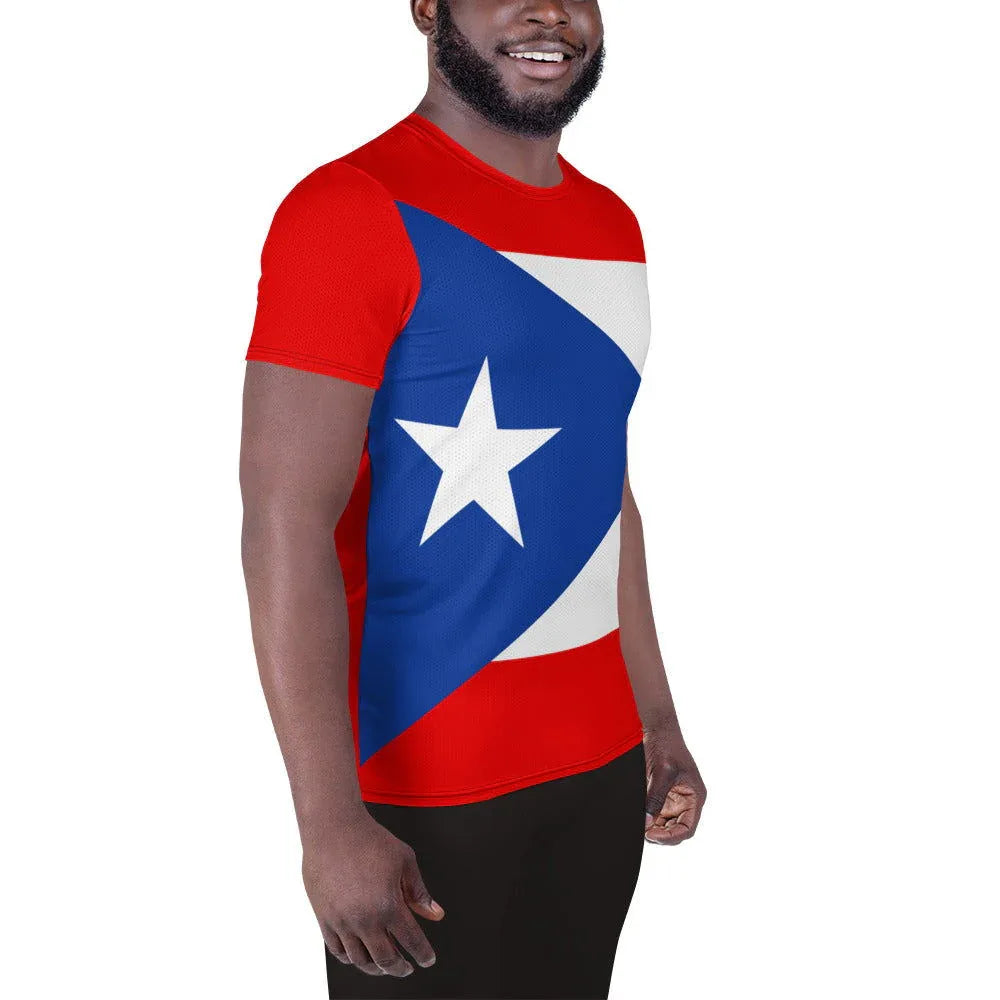 Puerto Rican pride shirt for men with a distinctive flag design