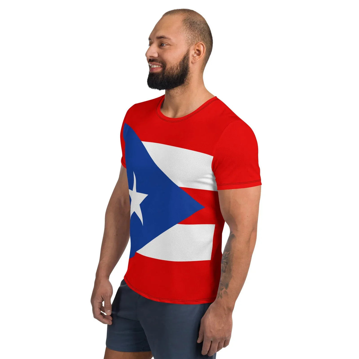 Puerto Rico patriotic T-shirt for men with a bold flag design