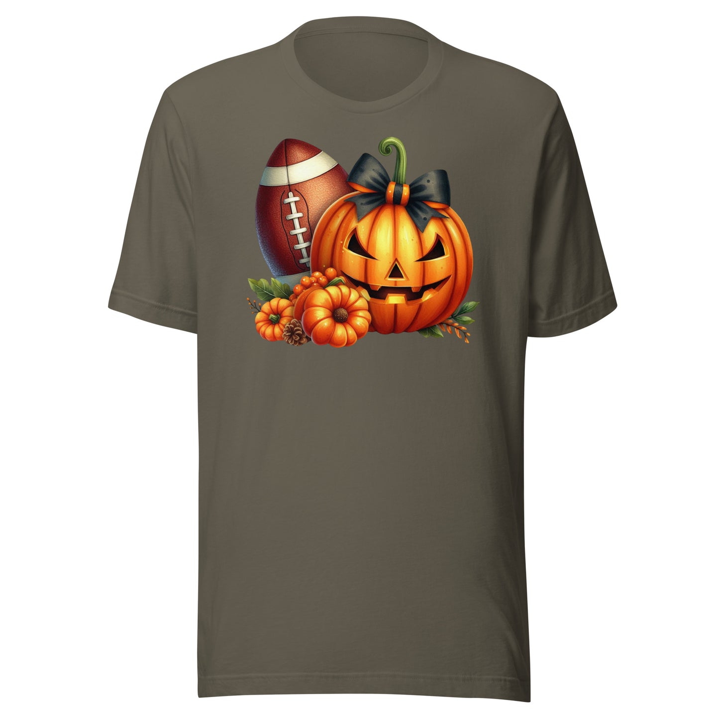 Pumpkin head and football themed Halloween shirt