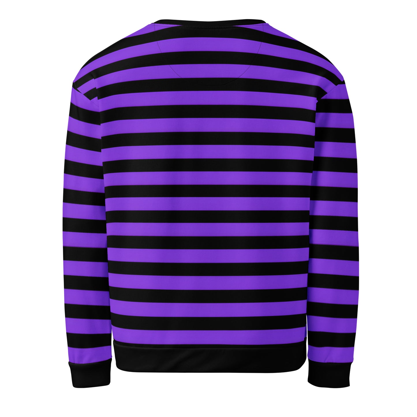 Purple and black striped long sleeve sweatshirt for everyday wear