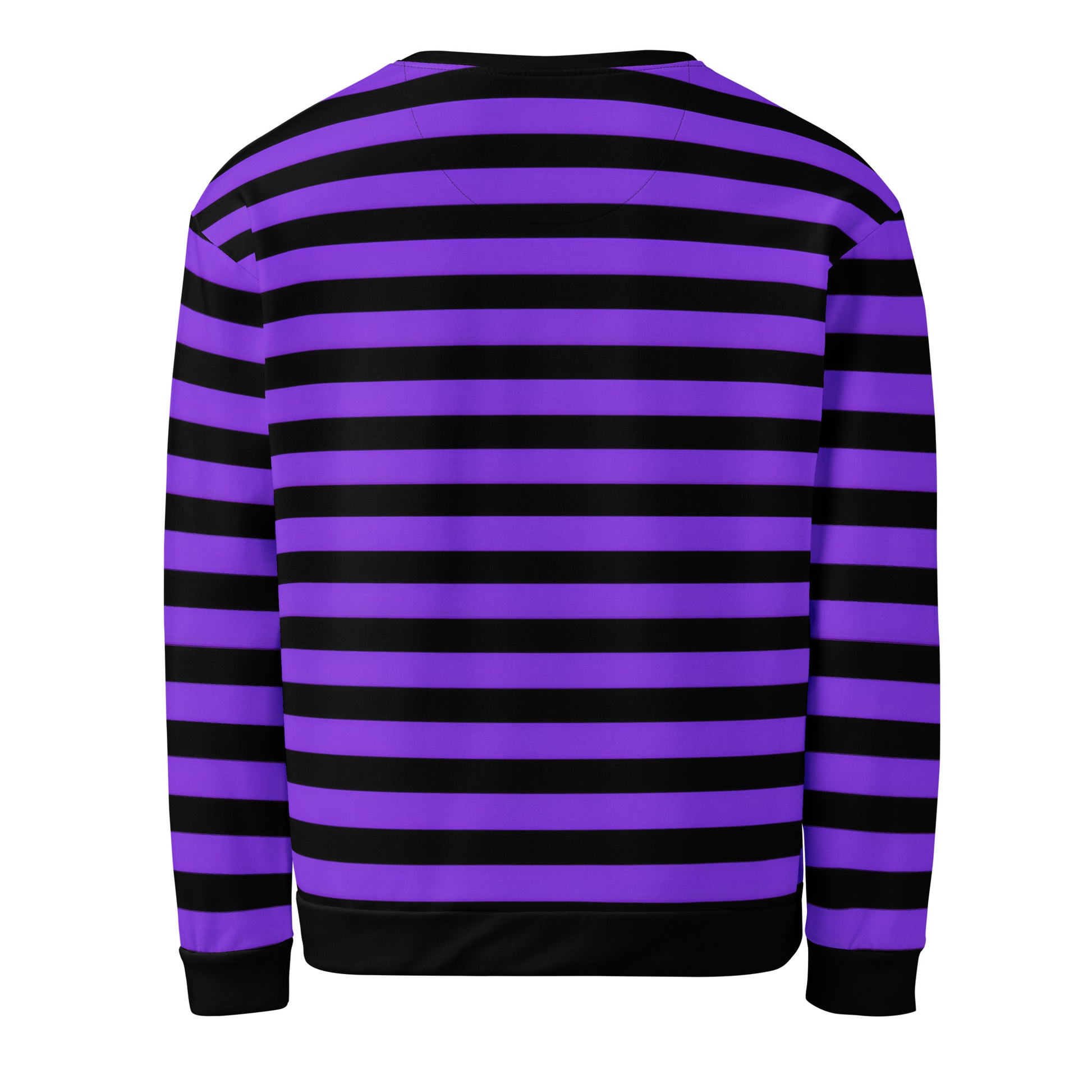 Purple and black striped long sleeve sweatshirt for everyday wear