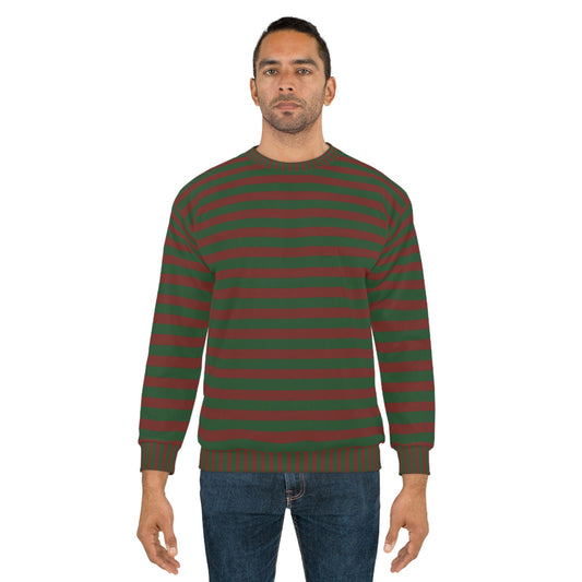 Red and Green Striped Sweater for festive wardrobe
