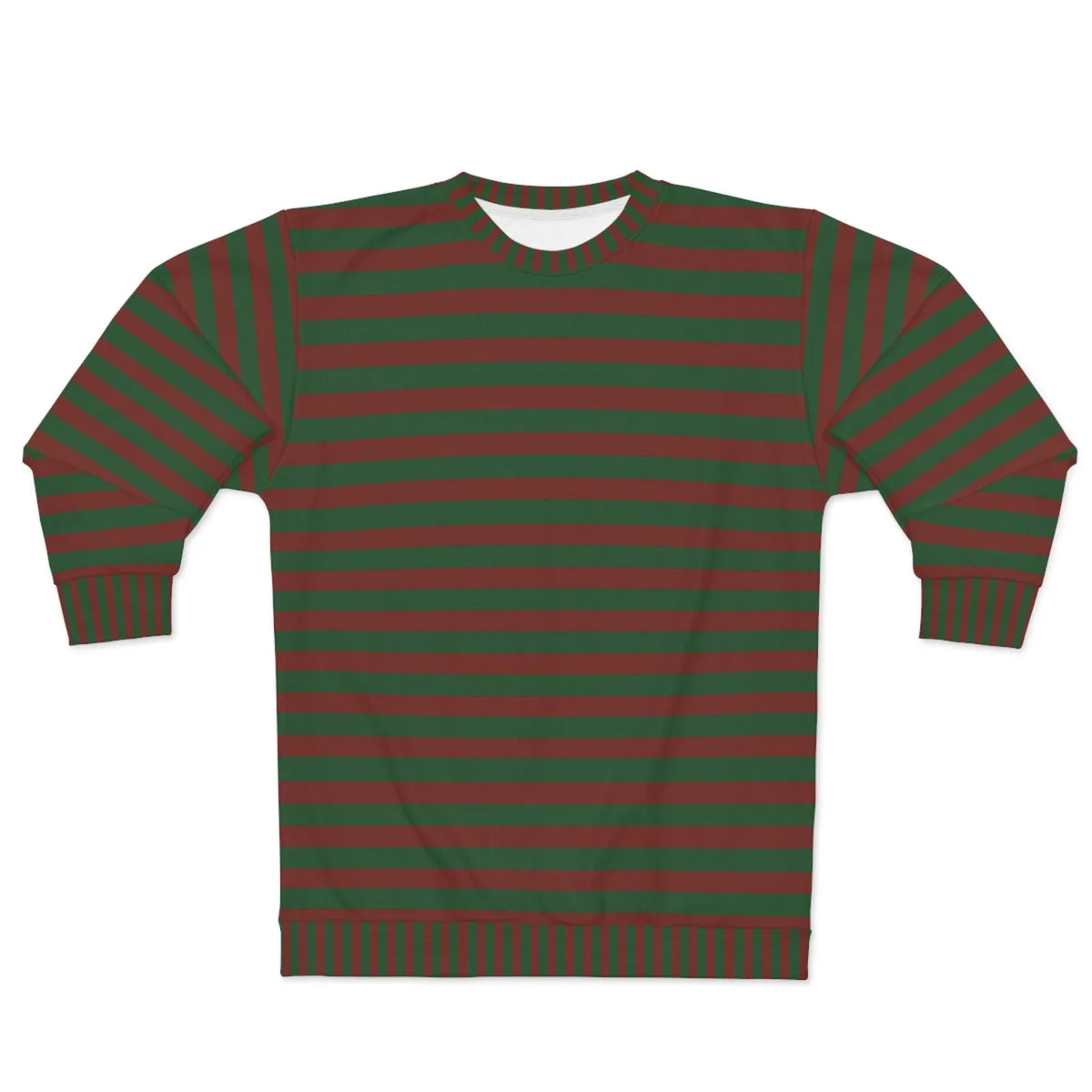 Red and green striped sweater festive outfit