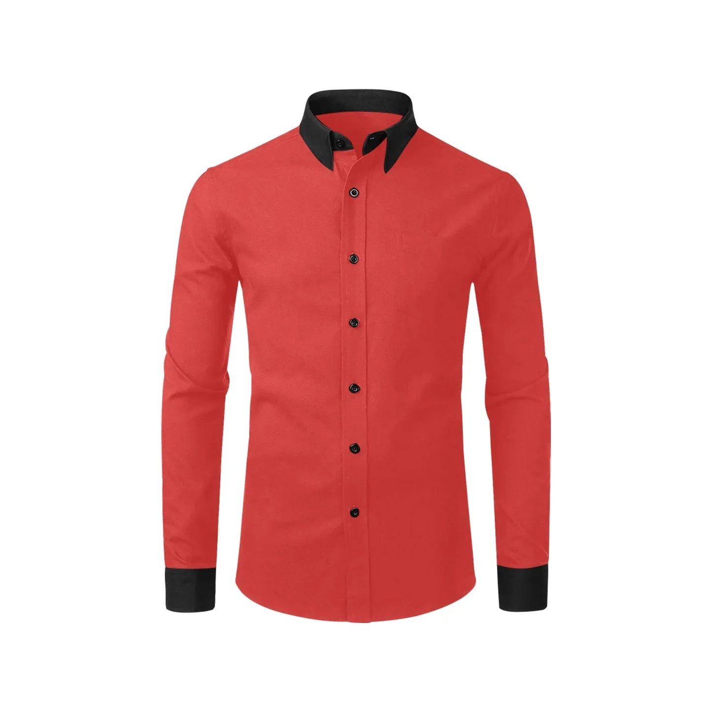 Red Dress Shirt with Black Collar and Cuffs 3XL Red Dress Shirt with Black Collar and Cuffs 3XL