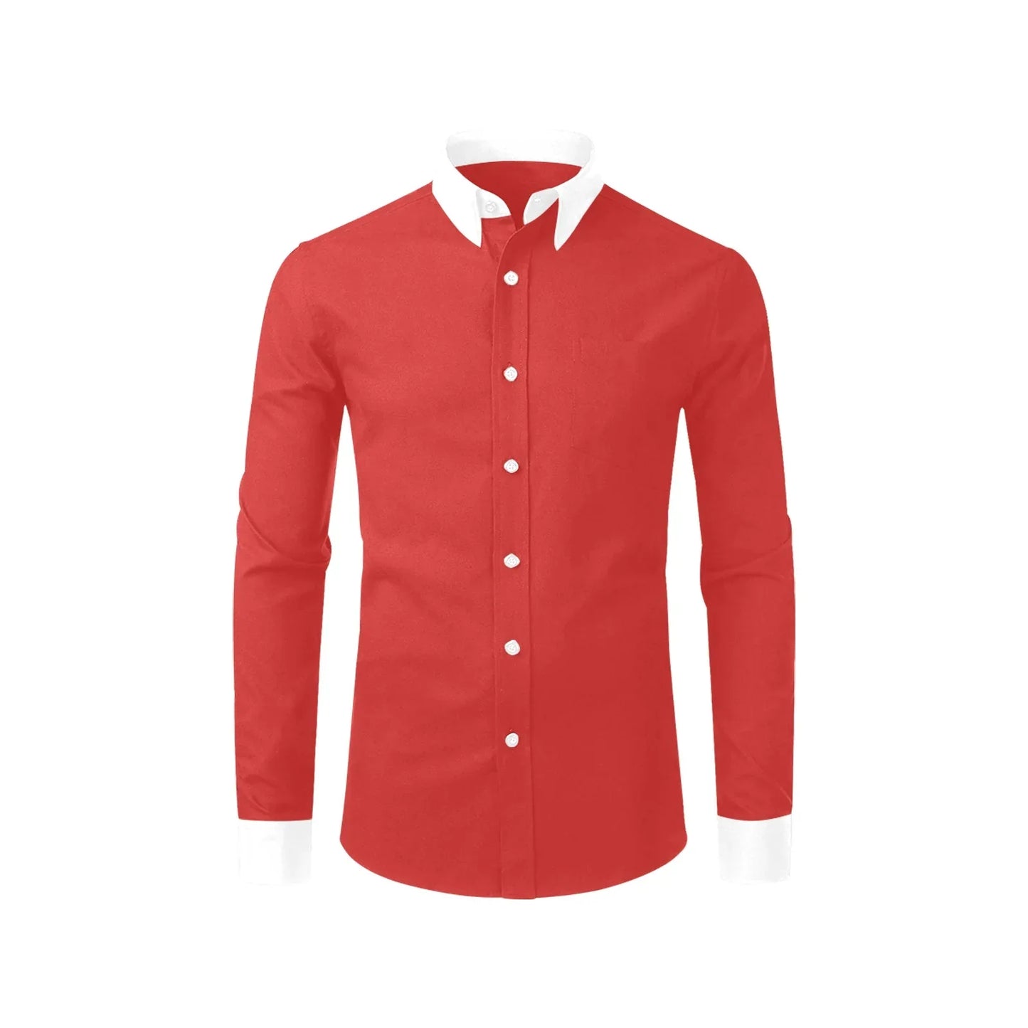 Red Dress Shirt With White Collar And Cuffs Red Dress Shirt With White Collar And Cuffs