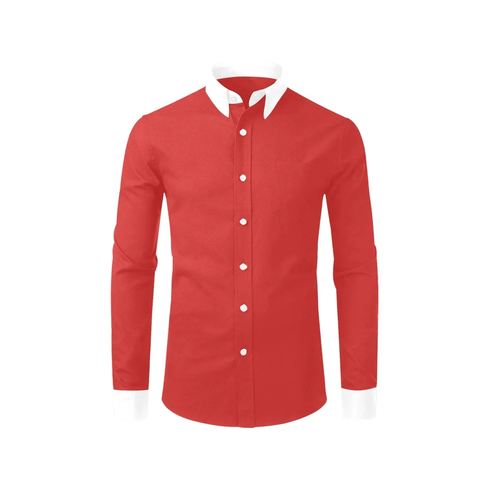 Red Dress Shirt with White Collar and Cuffs | YVDdesign XL Red Dress Shirt with White Collar and Cuffs | YVDdesign XL