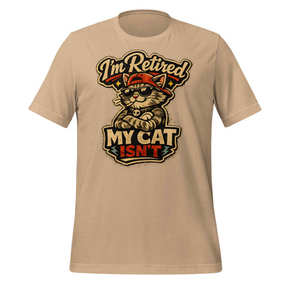 Retired t shirt with cat print humorous retirement clothing
