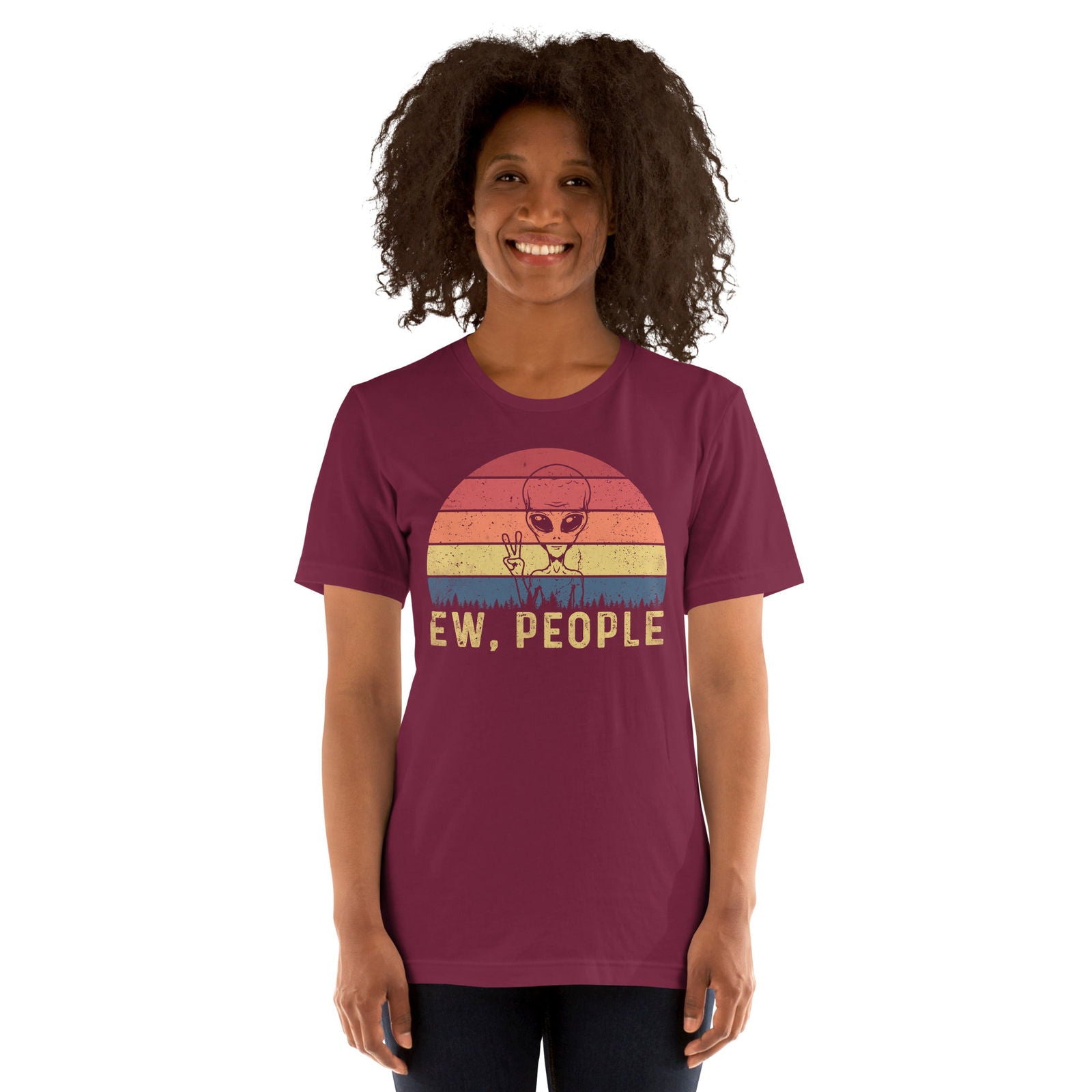 Retro Ew People Alien T-shirt Design