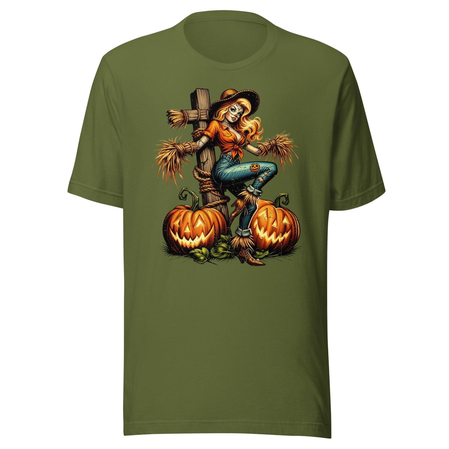 Retro Halloween Scarecrow T-shirt by YVDdesign