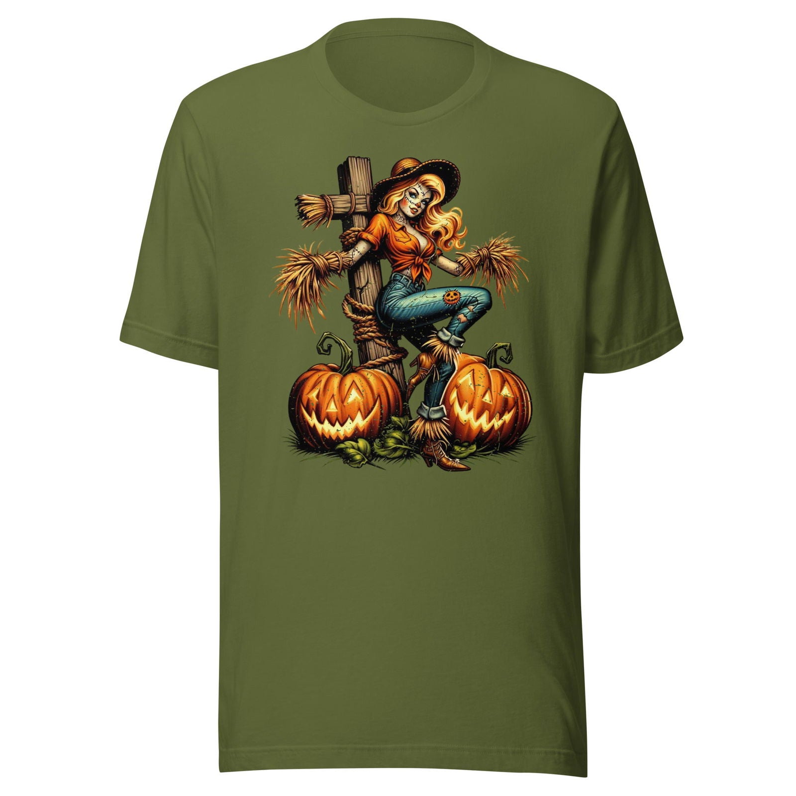 Retro Halloween Scarecrow T-shirt by YVDdesign