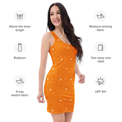 Retro bodycon dress in orange