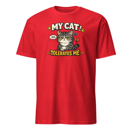 Sarcastic cat shirt with yellow eyed grumpy cat illustration