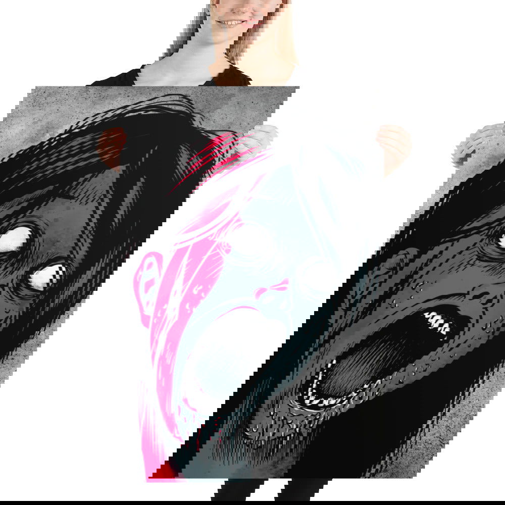 Scared Screaming Girl Poster / Goth Poster / Quality Poster / Gothic Wall Decor - YVDdesign