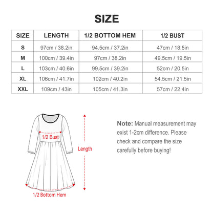 Size Guide Long Sleeved Dress