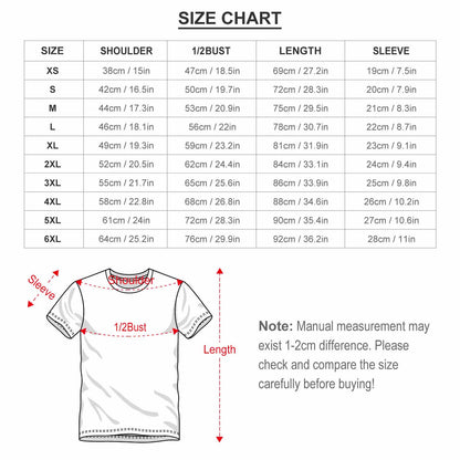 Size chart christmas shirt