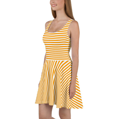 Skater Dress Orange Striped