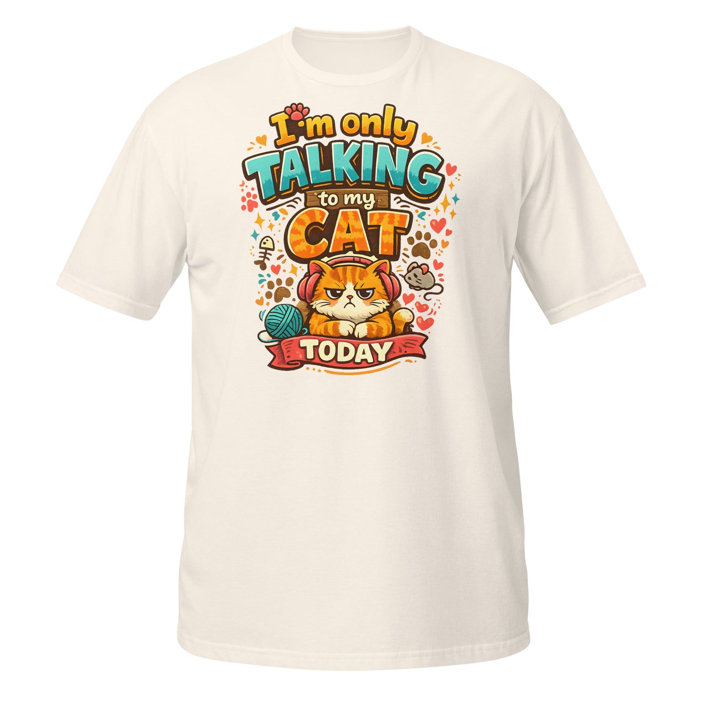 Soft women’s cotton t-shirt with cat quote design