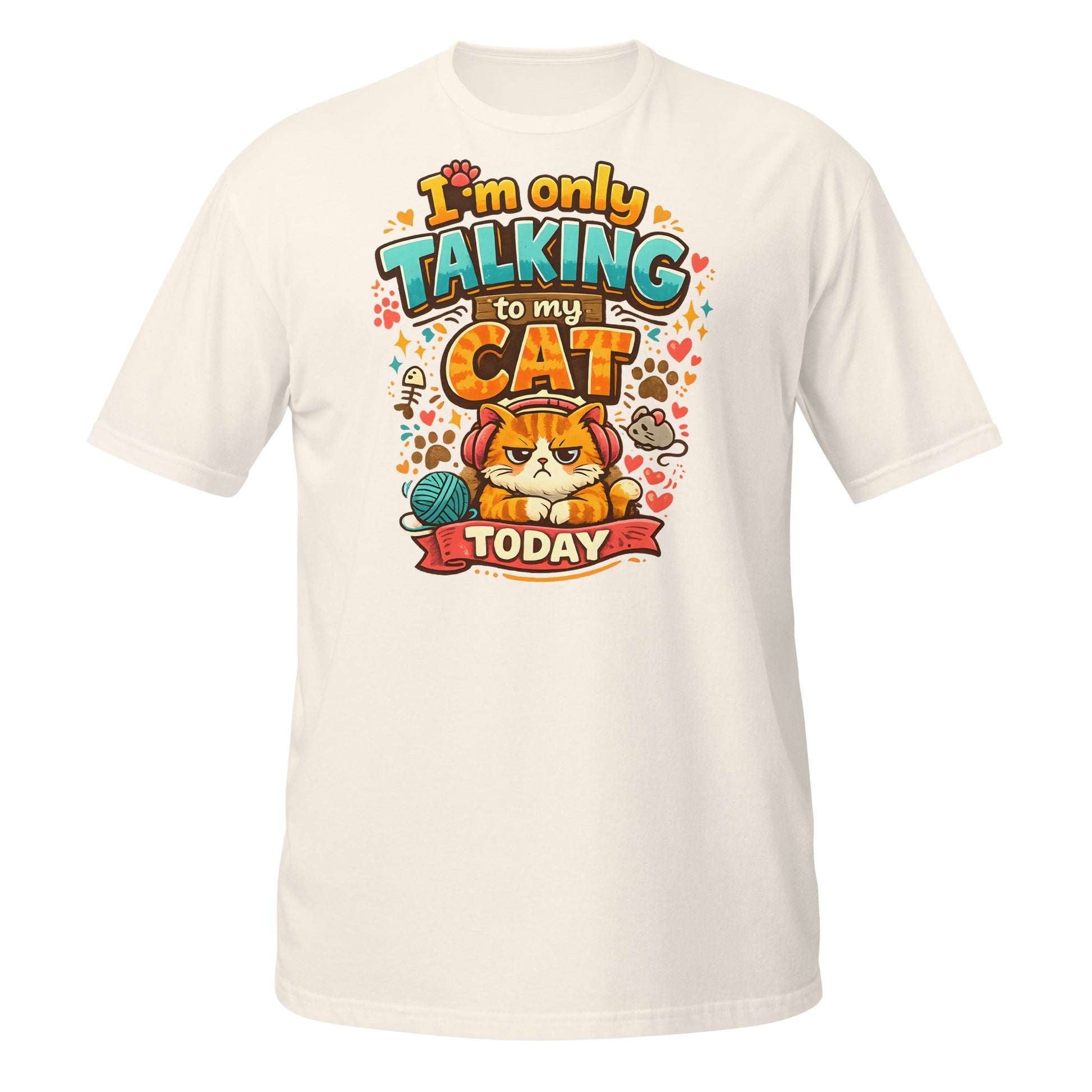 Soft women’s cotton t-shirt with cat quote design