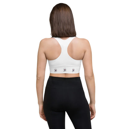 South Korea flag longline sports bra, back view