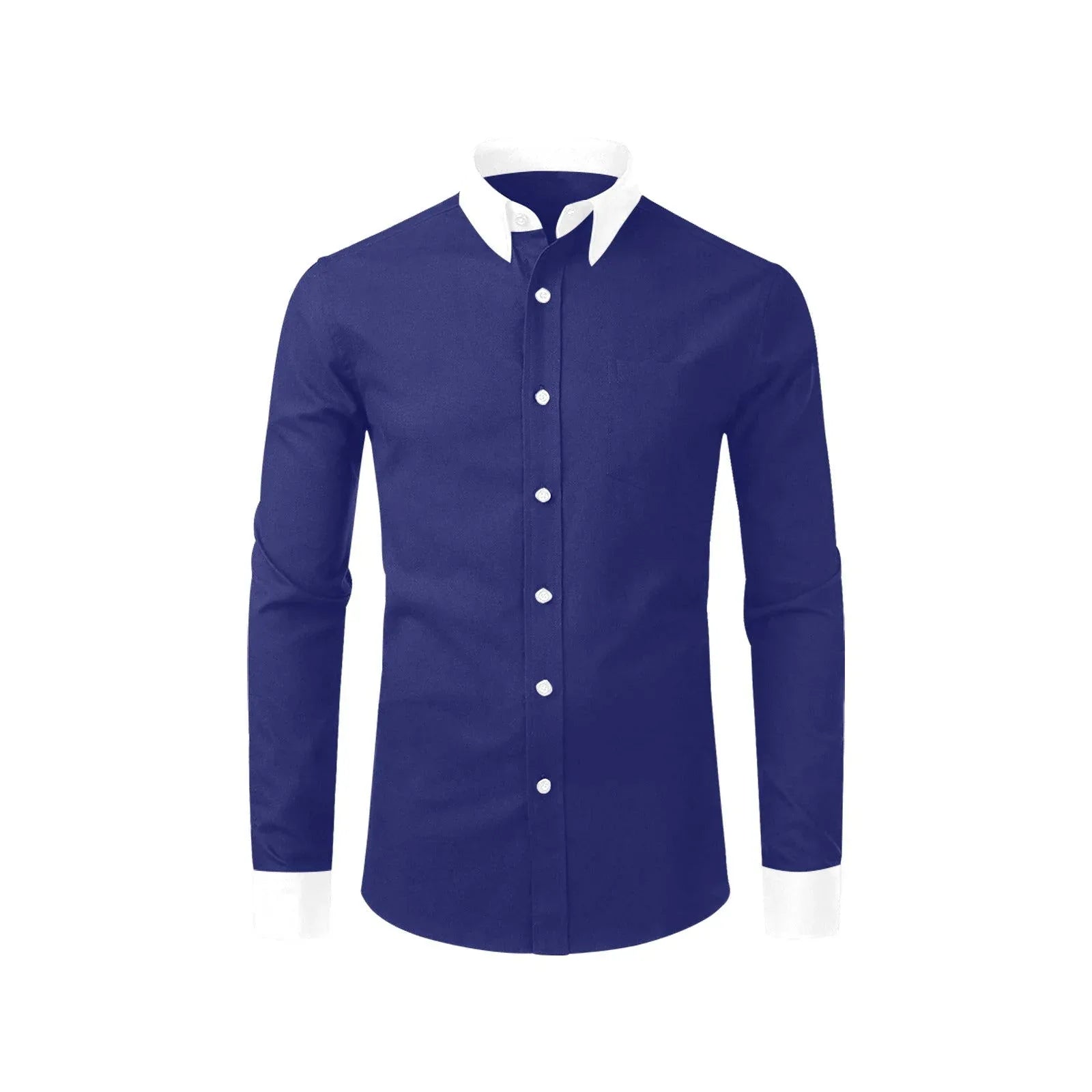 Blue Dress Shirt with White Collar & Cuffs