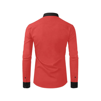 Red Dress Shirt With Black Collar And Cuffs 3XL Red Dress Shirt With Black Collar And Cuffs 3XL