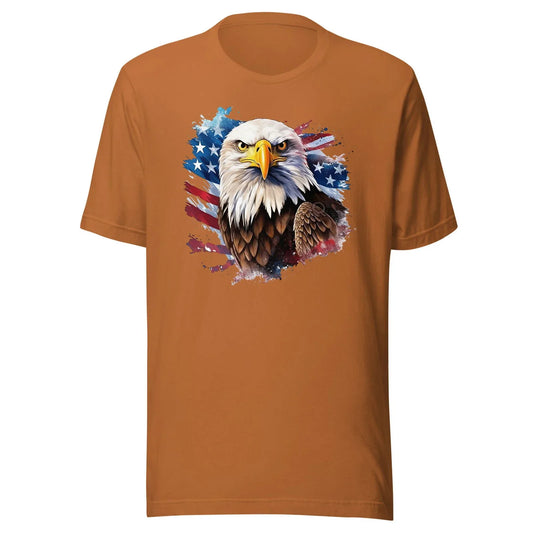 Toast color Patriotic American Eagle T-shirt