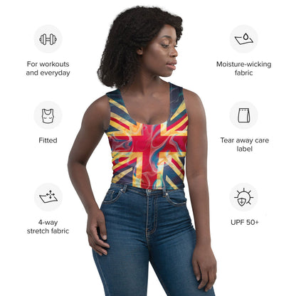 Union Jack Crop Top For Women