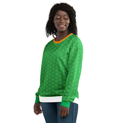 Unisex shamrock sweatshirt with brushed fleece lining