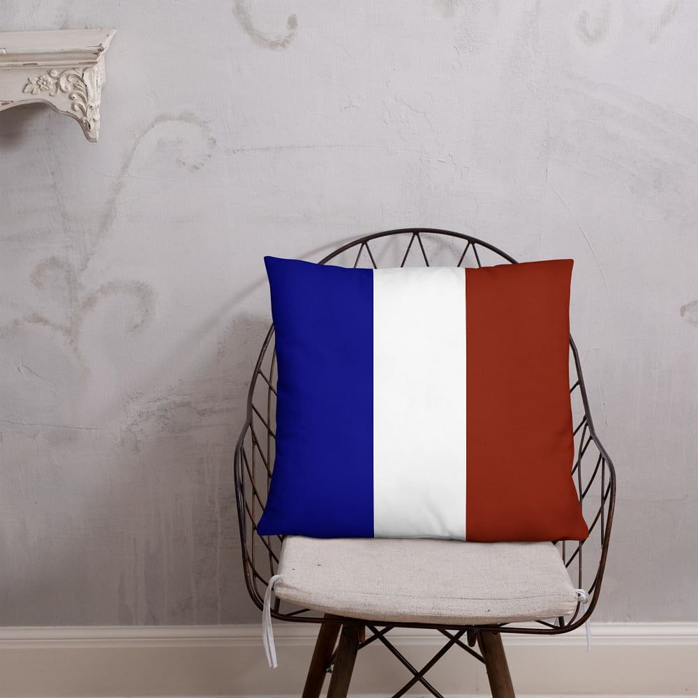 Vibrant French flag pillow with hidden zipper