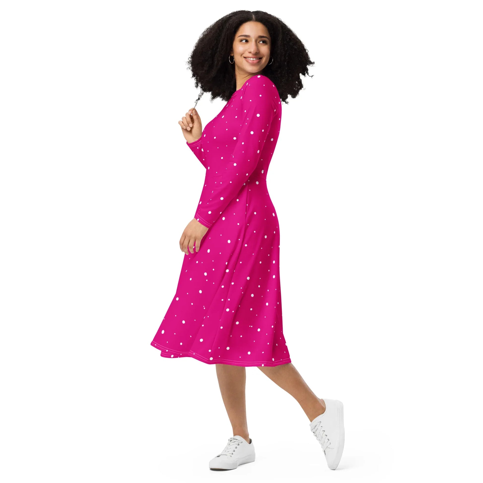 womens pink and white polka dot dress Pink women's rockabilly dress, polka dots, halter neck dress "Daisy"