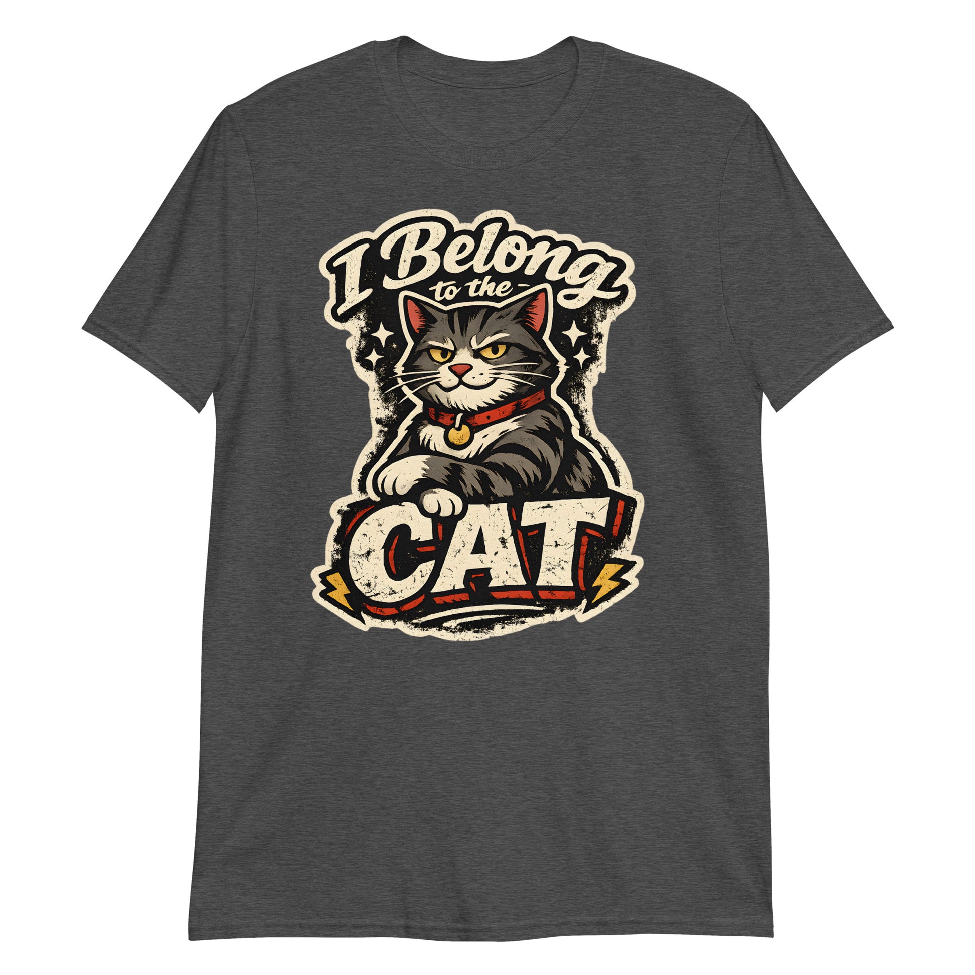 Vintage Graphic T-shirt I Belong to the Cat for pet lovers