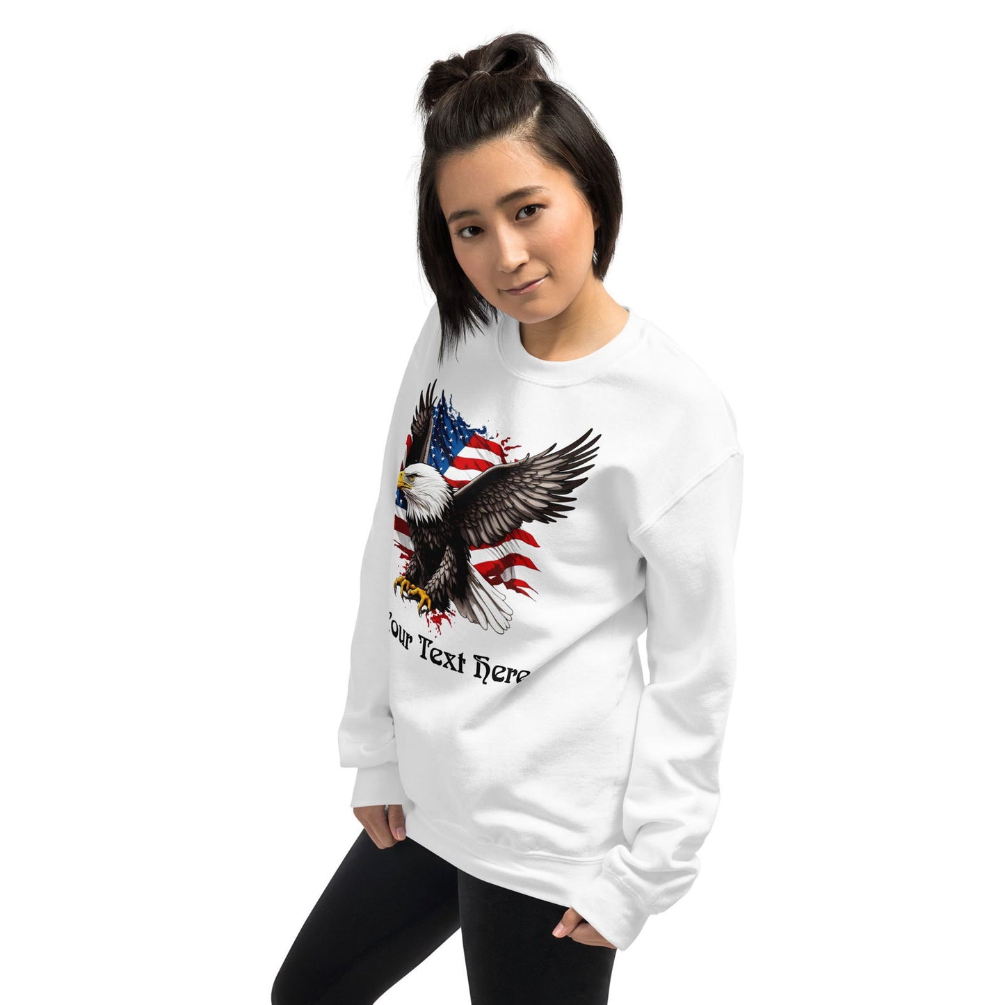 White Customizable Crew Neck Sweatshirt