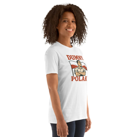White cotton tee with Dumny Polak print