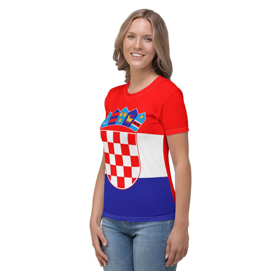 Women’s Croatia t-shirt featuring Croatian coat of arms