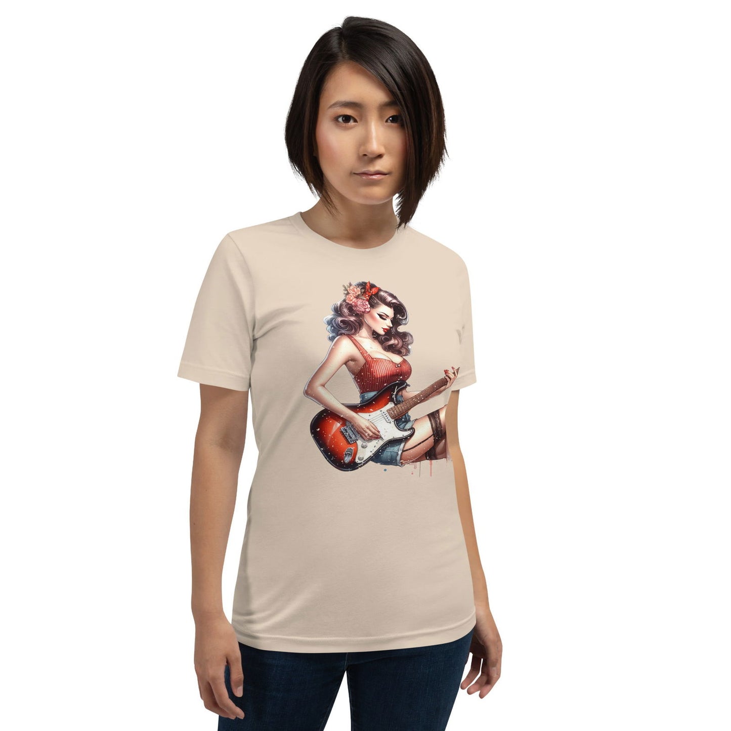 Women's guitar player t-shirt