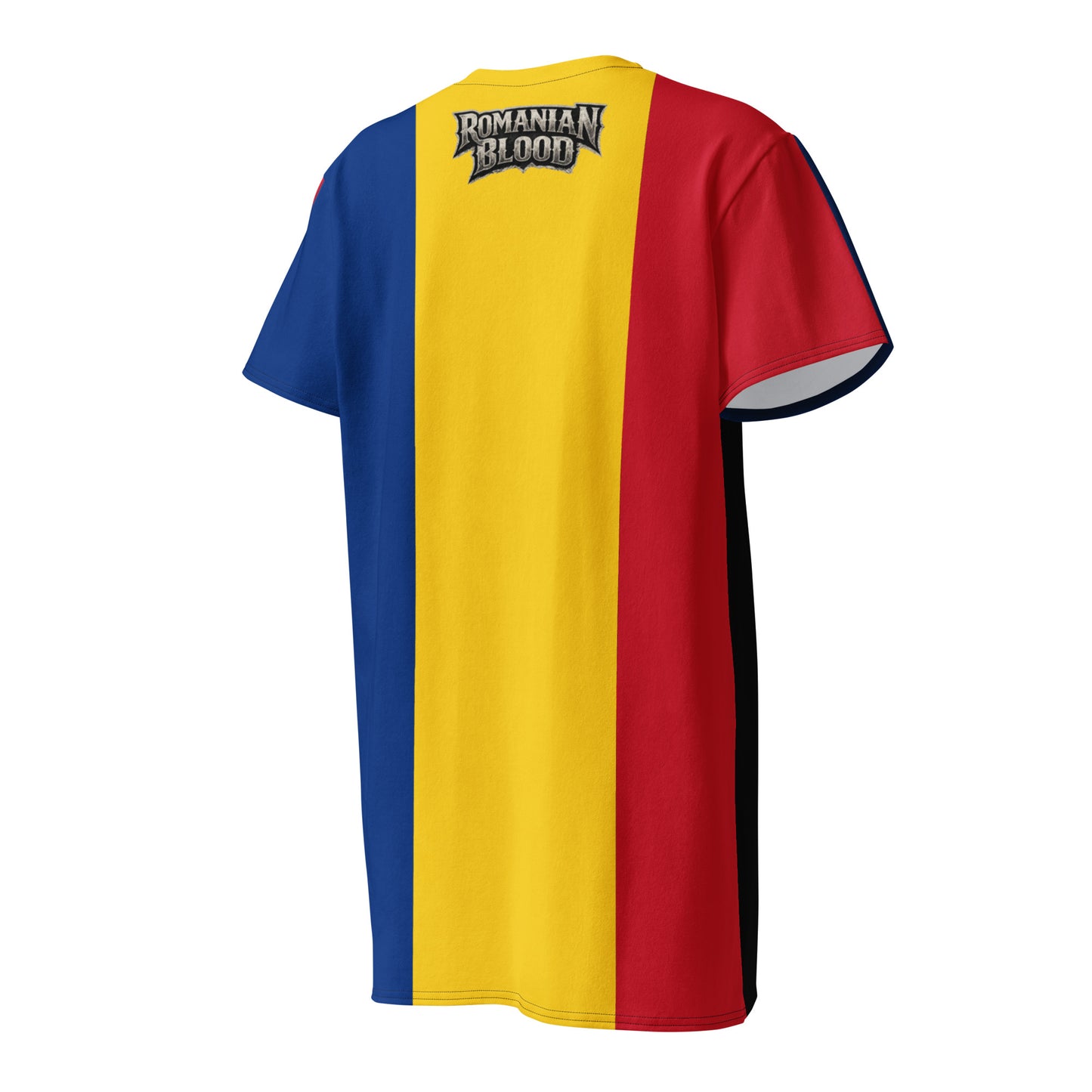 Women's romanian dress with oversized relaxed fit and Dacian heritage warrior artwork