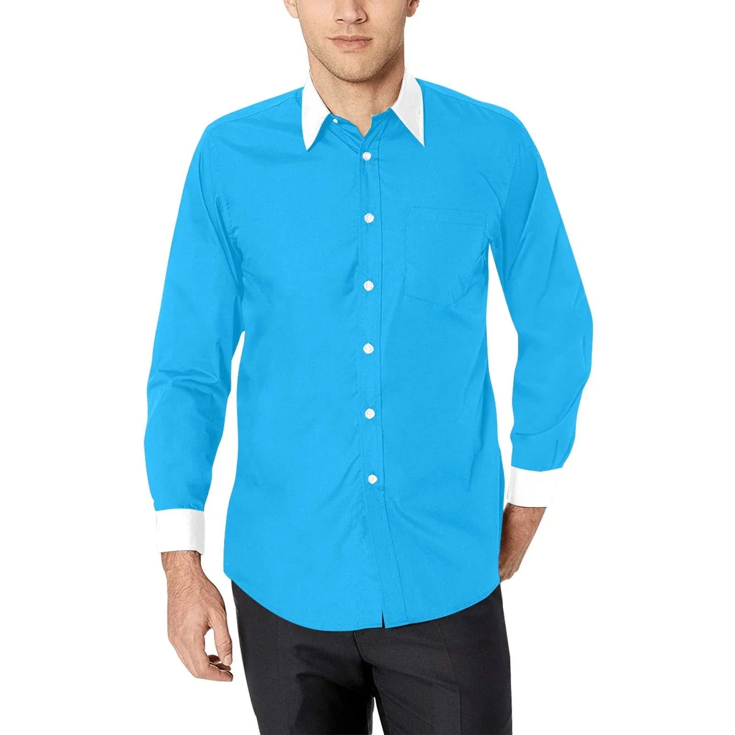 Light Blue Dress Shirt with White Collar | YVDdesign Xs Light Blue Dress Shirt with White Collar | YVDdesign Xs