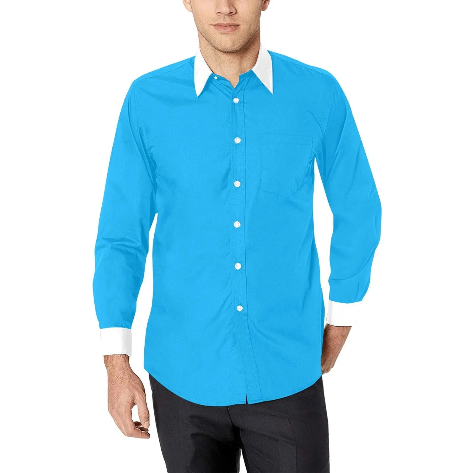 light blue dress shirt with white collar The White Collar Shirt