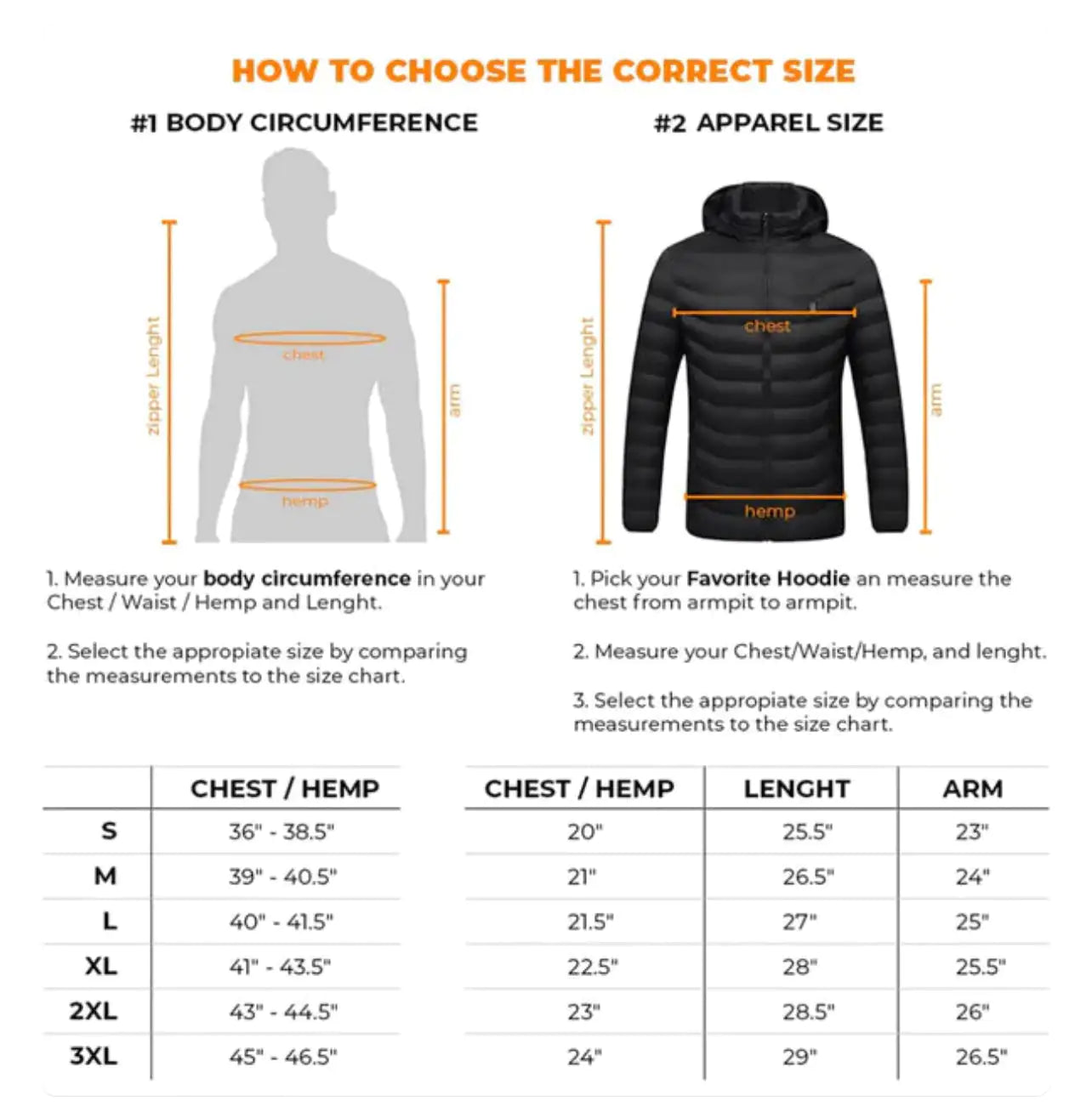 Size guide: Durable ThermoMax Winter Coat: Built to Last Through the Coldest Winters