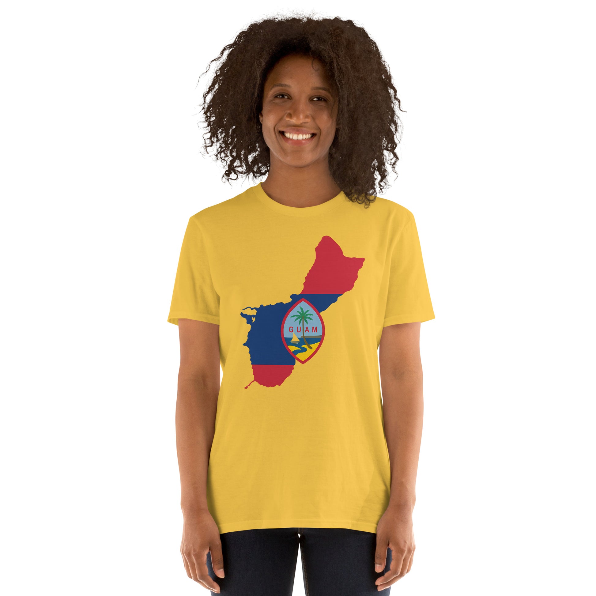  Yellow Guam island graphic shirt