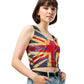 Front Side Psychedelic Union Jack Crop Top
