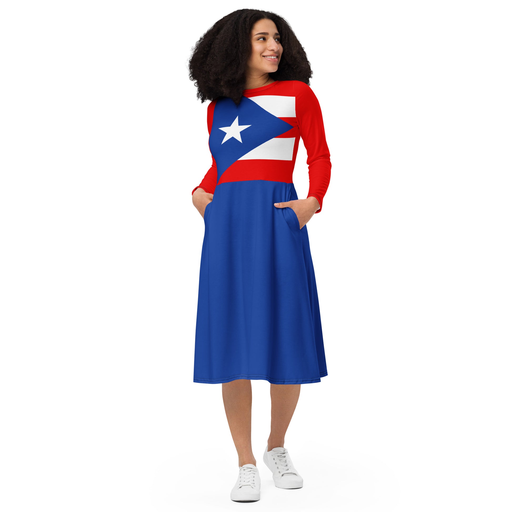 Puerto Rico Dress / Long Sleeve Midi Dress