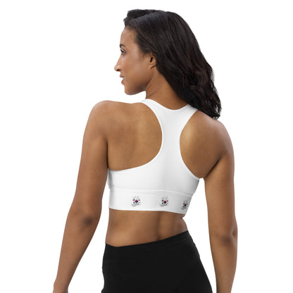 South Korea Flag Women's Longline Padded Sports Bra - Athletic Wear