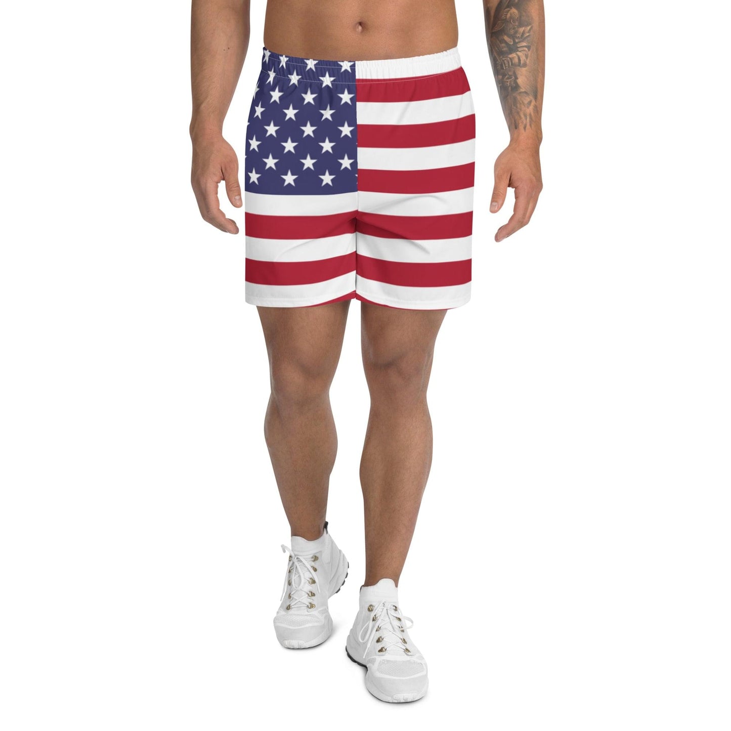 American Flag Soccer Shorts For Men / American Flag Color Print / Recycled Polyester