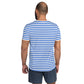Back Side Blue And White Striped T-Shirt Men / Mens Athletic T-shirt