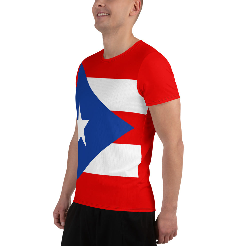 Express Your Puerto Rican Heritage with this Flag Tee for Men