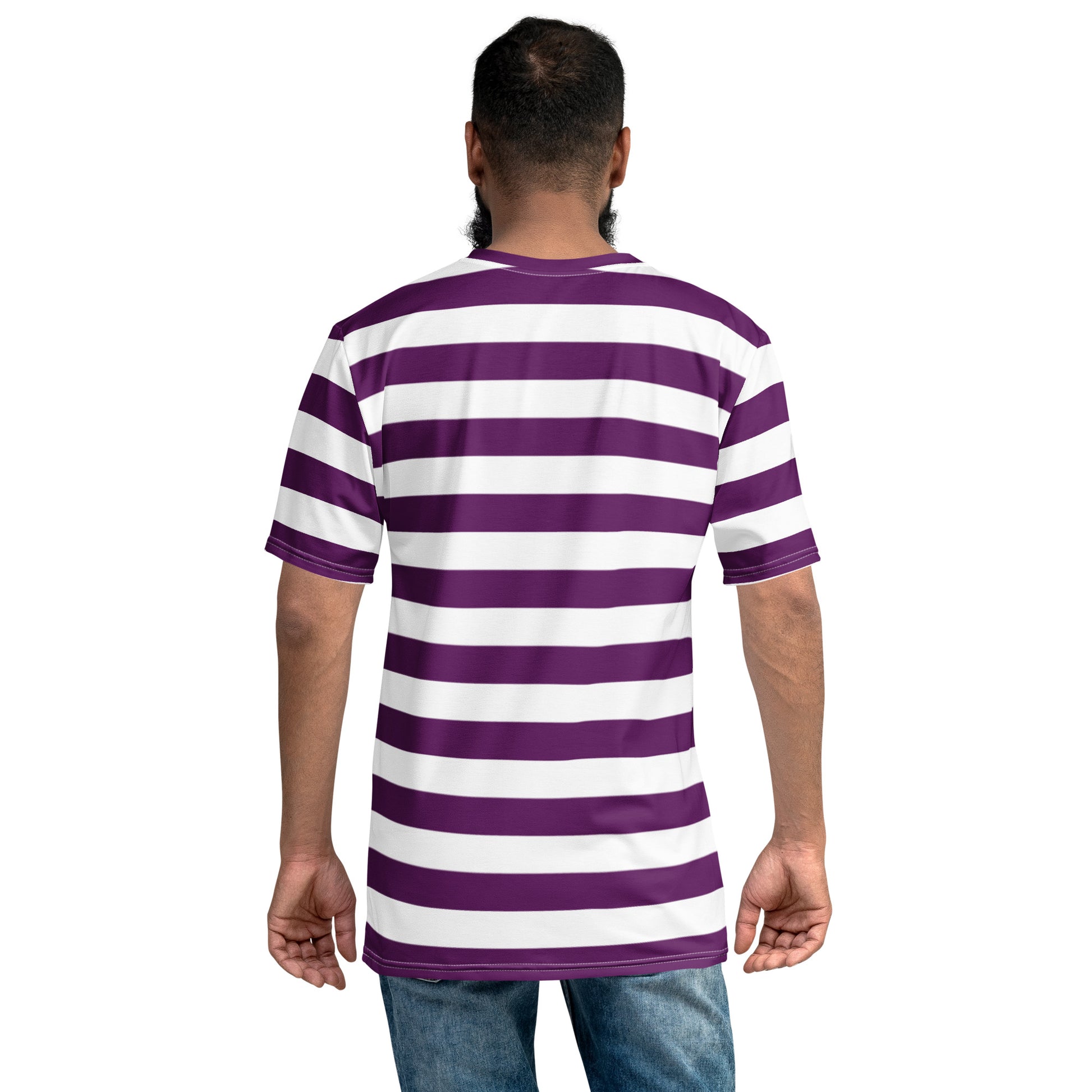 Baxk Side Purple White Shirt