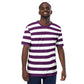 Purple White Striped T Shirt For Men