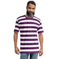Front Side Purple And White Striped T Shirt For Men